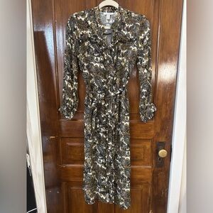 Topshop Maxi Dress Paisley Long Sleeve Midi Dress